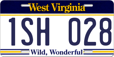 WV license plate 1SH028