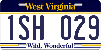 WV license plate 1SH029