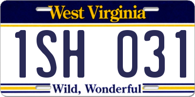 WV license plate 1SH031