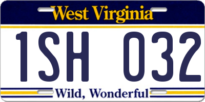 WV license plate 1SH032