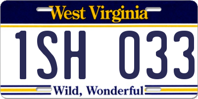 WV license plate 1SH033
