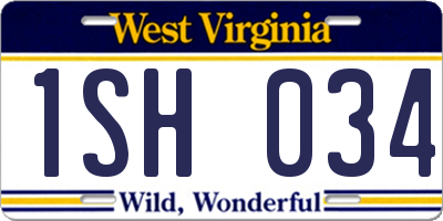 WV license plate 1SH034