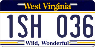 WV license plate 1SH036