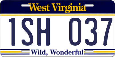 WV license plate 1SH037
