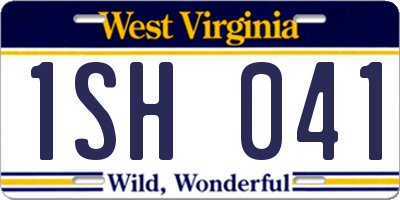 WV license plate 1SH041