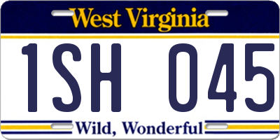 WV license plate 1SH045