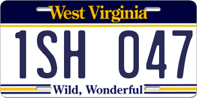 WV license plate 1SH047