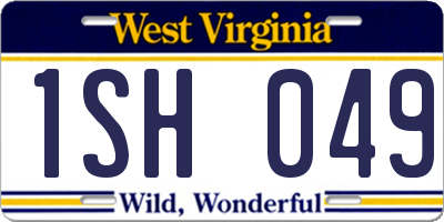WV license plate 1SH049