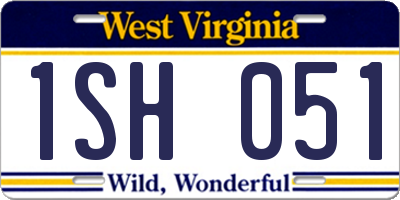 WV license plate 1SH051