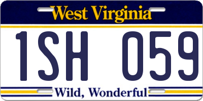 WV license plate 1SH059
