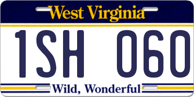 WV license plate 1SH060