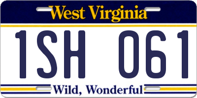 WV license plate 1SH061