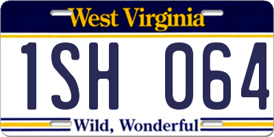 WV license plate 1SH064