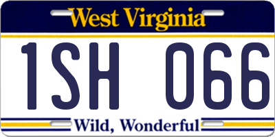 WV license plate 1SH066