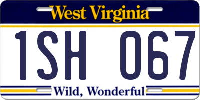 WV license plate 1SH067