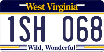 WV license plate 1SH068