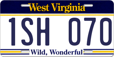 WV license plate 1SH070
