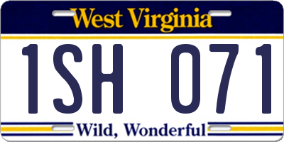 WV license plate 1SH071
