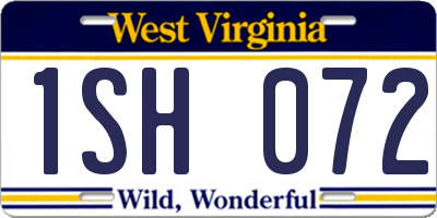 WV license plate 1SH072