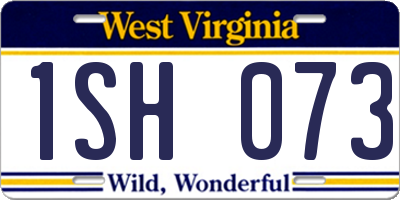WV license plate 1SH073