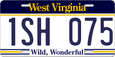 WV license plate 1SH075