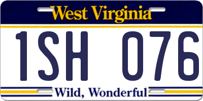 WV license plate 1SH076