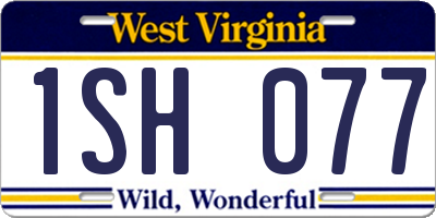 WV license plate 1SH077