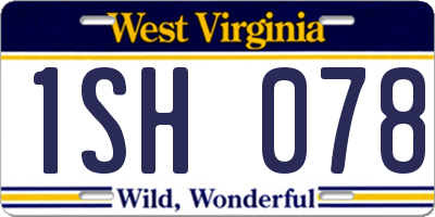 WV license plate 1SH078
