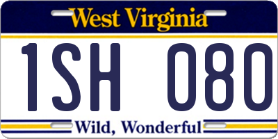WV license plate 1SH080