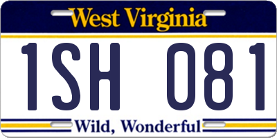 WV license plate 1SH081