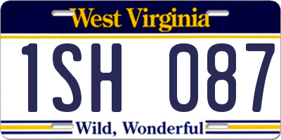 WV license plate 1SH087