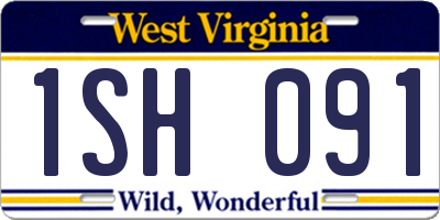 WV license plate 1SH091