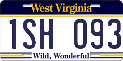 WV license plate 1SH093