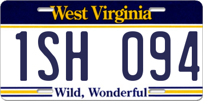 WV license plate 1SH094