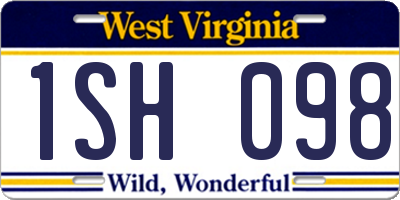WV license plate 1SH098