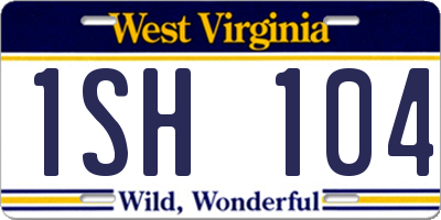 WV license plate 1SH104