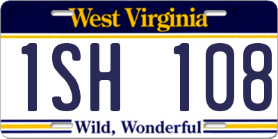 WV license plate 1SH108