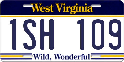 WV license plate 1SH109