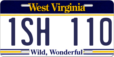 WV license plate 1SH110