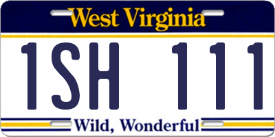 WV license plate 1SH111