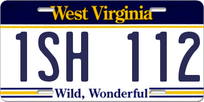 WV license plate 1SH112