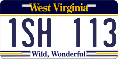 WV license plate 1SH113