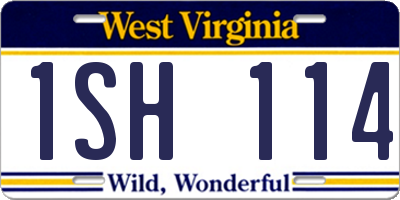 WV license plate 1SH114