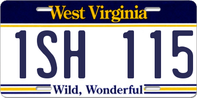 WV license plate 1SH115