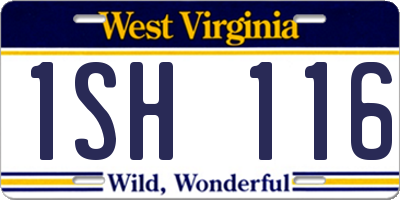 WV license plate 1SH116