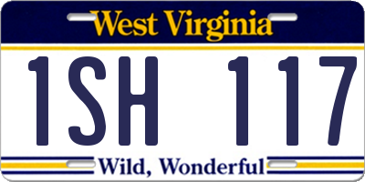 WV license plate 1SH117