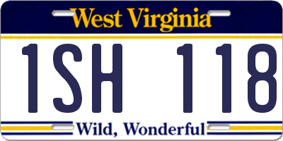 WV license plate 1SH118