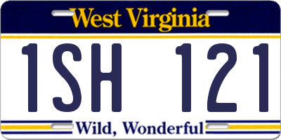 WV license plate 1SH121