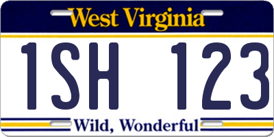 WV license plate 1SH123