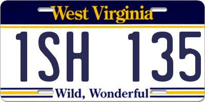 WV license plate 1SH135